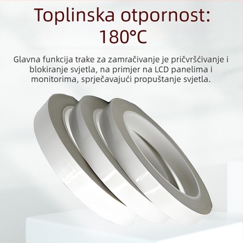 Bijela PET traka, poluprozirna, vodootporna i otporna na visoke temperature, za blokiranje LED svjetla i fiksiranje (jednostrana) bez tragova