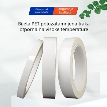 Bijela PET traka, poluprozirna, vodootporna i otporna na visoke temperature, za blokiranje LED svjetla i fiksiranje (jednostrana) bez tragova