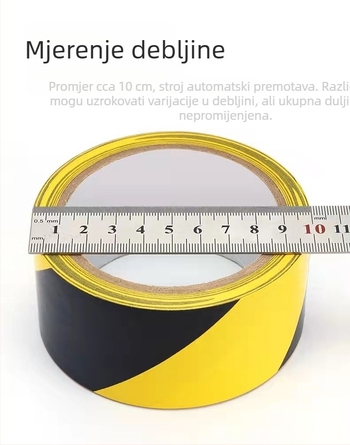 PVC upozoravajuća traka crno-žuta za radionicu, podne oznake, protuklizna i otporna na habanje