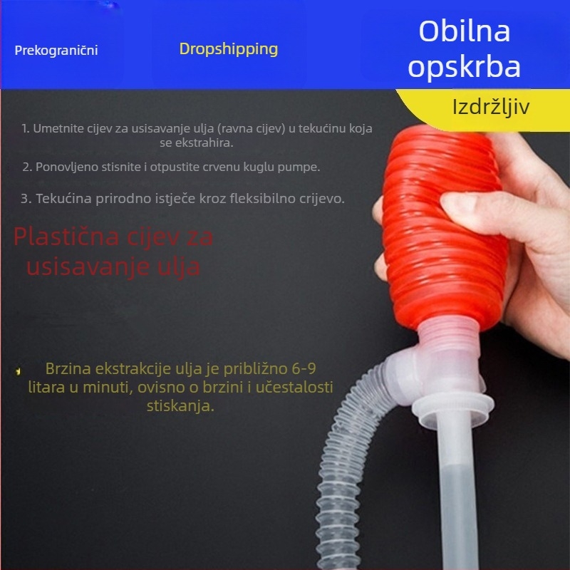 Set za automobilsku izvučavanje i promjenu ulja – ručna pumpa za dizelsko ulje, apsorber ulja, usisna cijev za spremnik goriva