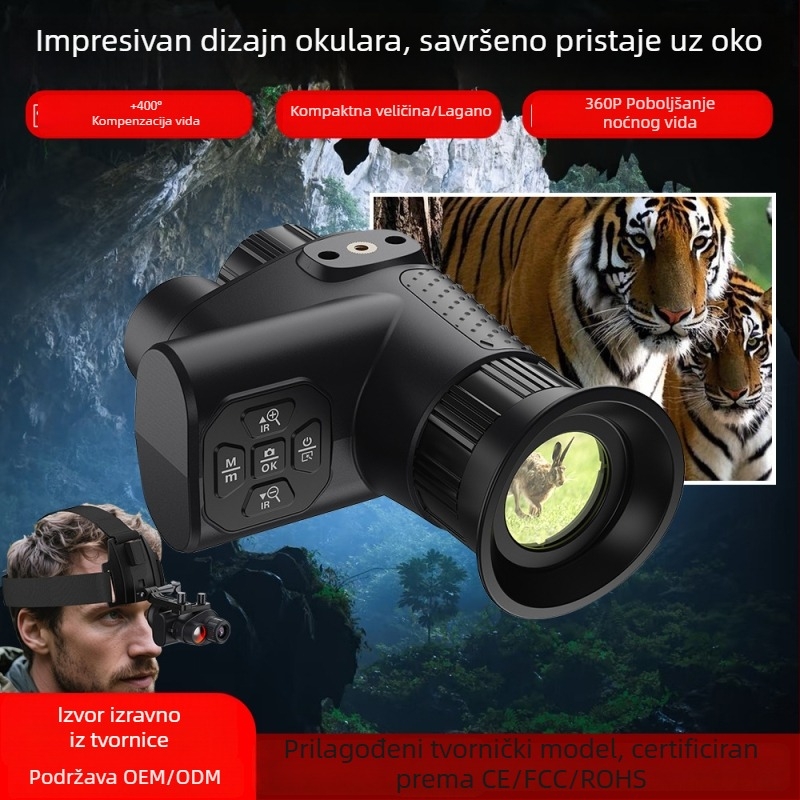 4K infracrveno noćno viziranje – na glavi nosivo monokularno digitalni teleskop za vanjsku uporabu
