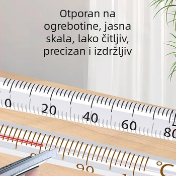 Stakleni termometar s crvenom tekućinom, rtutni termometar, za unutarnju i industrijsku upotrebu; laboratorij i akvarij.