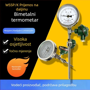 Daljinski bimetački termometar WSSP/K-481, nehrđajući čelik, industrijski cjevovodi — temperatura i vlaga