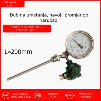 Daljinski bimetački termometar WSSP/K-481, nehrđajući čelik, industrijski cjevovodi — temperatura i vlaga