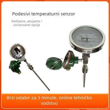 Daljinski bimetački termometar WSSP/K-481, nehrđajući čelik, industrijski cjevovodi — temperatura i vlaga