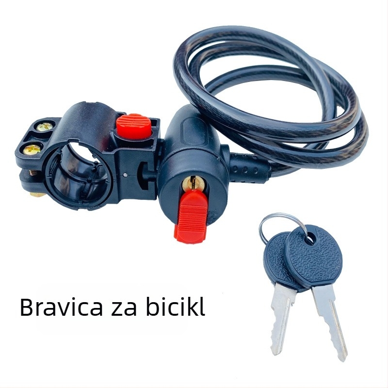 Brava za bicikl s kabelom i čeličnim jezgrom, za planinske i električne bicikle