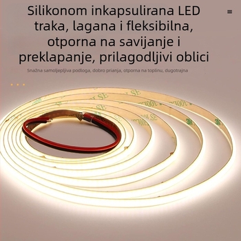 COB LED traka, ultra-tanka pločica širine 2,7 mm, mini visoke svjetline, niskonaponska LED traka, samoljepljiva linearna rasvjeta za ormariće i vinske ormariće