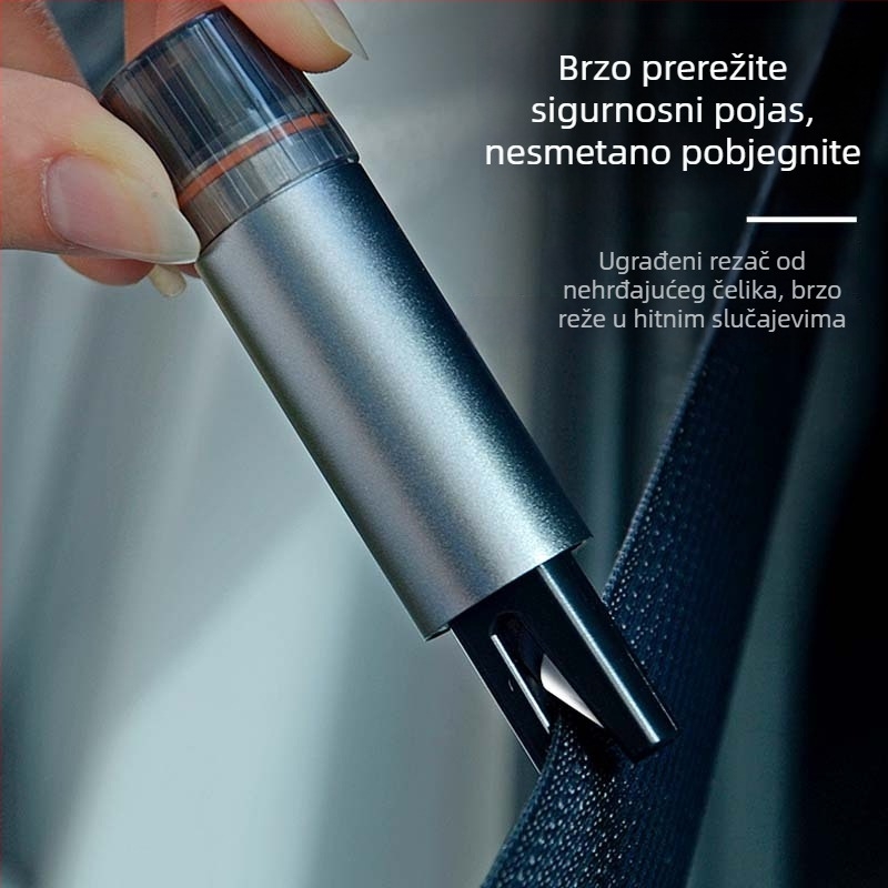 Automobilski sigurnosni čekić s višefunkcijskim alatom za spašavanje i mini razbijač prozora, prijenosno, tip pritiska