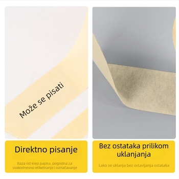 Žuta visokoviskozna maskirajuća traka za automobilsku boju, teksturirani papir, ljepilo na bazi gume, bez ostataka, duljina 25 m, širine 10/15/20/30 mm.