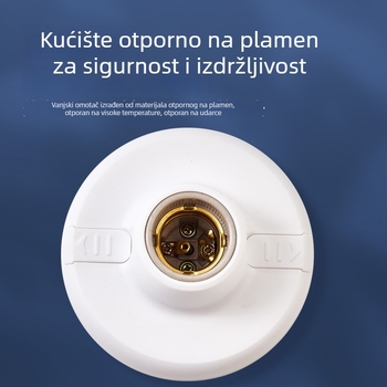 Nova konstrukcija: plosnati držač lampe s E27 navojem, 12 cm okrugla plastična osnova, protiv pada