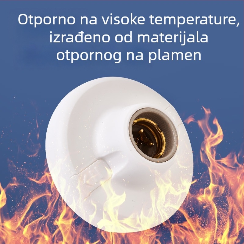 Nova konstrukcija: plosnati držač lampe s E27 navojem, 12 cm okrugla plastična osnova, protiv pada