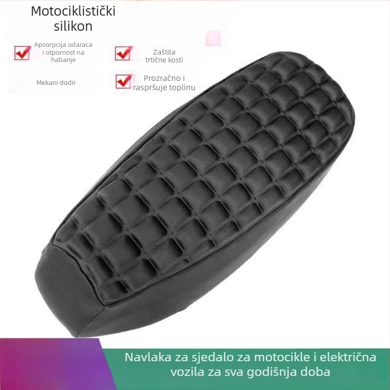 Navlaka za sjedalo motocikla s apsorpcijom udara, toplinskom izolacijom i prozračnosti; debeli jastučić za električna vozila i skutere; zaštita od sunca; univerzalno za sve sezone
