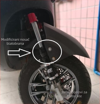 Univerzalni modificirani držač prednjeg blatnika za električne motocikle i električna vozila, prednji amortizer i prsten za pričvršćivanje