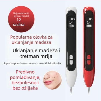 Doellie 12-stupanjski alat za uklanjanje madeža i pegama, laserska kozmetička olovka za lice s dvostrukim LED svjetlom