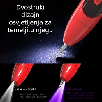 Doellie 12-stupanjski alat za uklanjanje madeža i pegama, laserska kozmetička olovka za lice s dvostrukim LED svjetlom