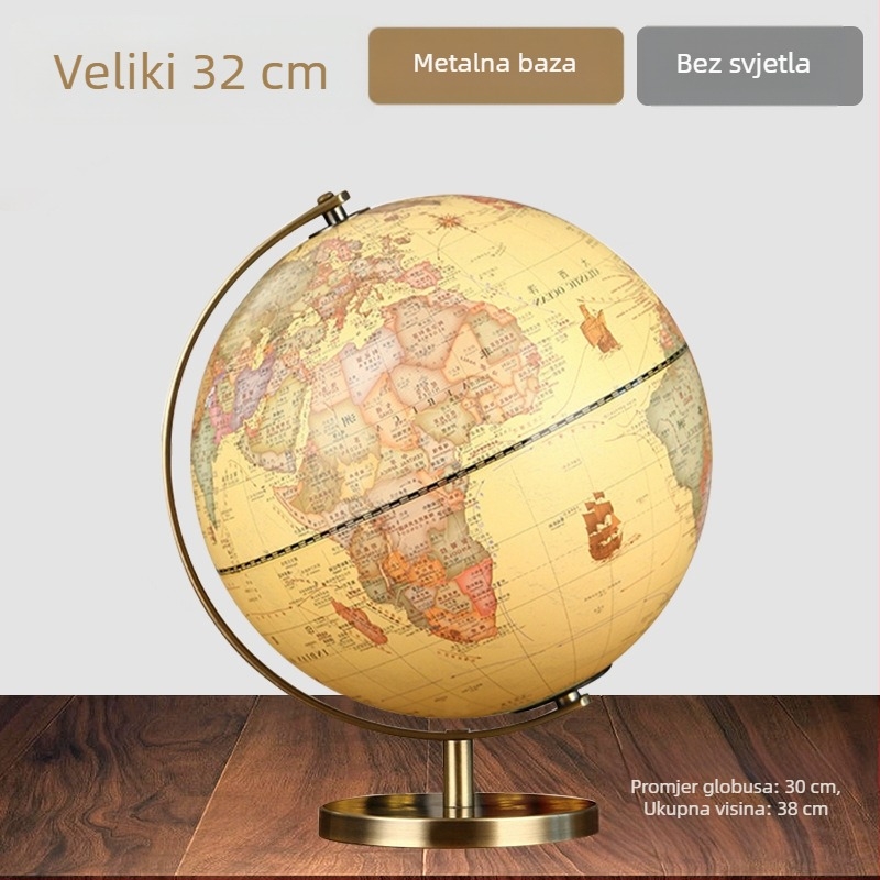 Retro globus ukras za stolni ured, karta svijeta za dom