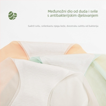 Ljetne ultra-tanke bezšivne ženske gaćice od Ice Silk, 7A mulberry silk trokutasti kroj, srednji pojas
