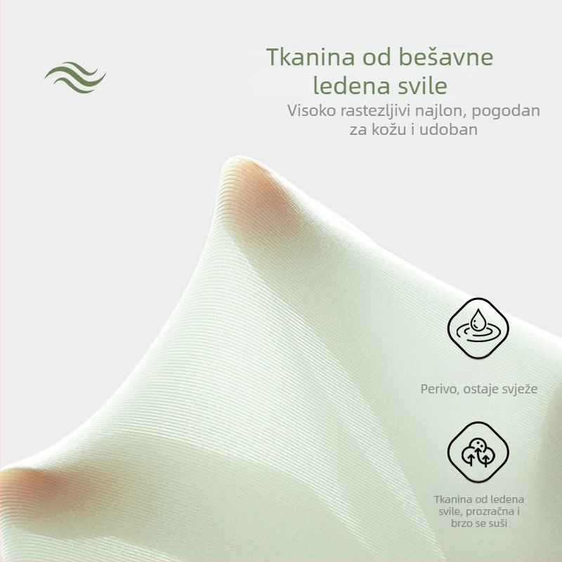 Ljetne ultra-tanke bezšivne ženske gaćice od Ice Silk, 7A mulberry silk trokutasti kroj, srednji pojas