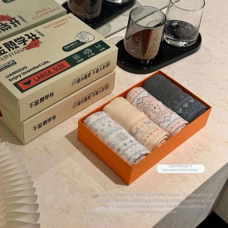 Ženske pamukaste tople hlače s retro uzorkom Fair Isle, prozračne, srednji pojas
