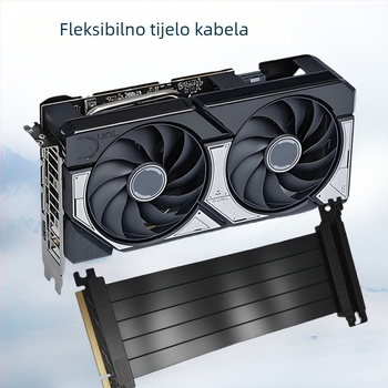 Kabel za proširenje grafičke kartice PCIe 3.0 x16, ATX kućište adapter kabel, 90° kut, uspravno, 20 cm