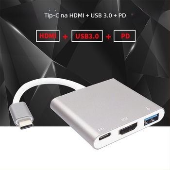 Type-C na HDMI 3-u-1 HD adapter kabel USB 3.1