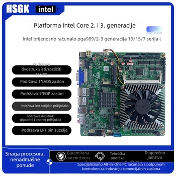 Heshuo HS77 HM65 industrijska matična ploča Mini-ITX s dvjema mrežnim karticama, šest RS-485 serijskih portova i deset USB portova za POS
