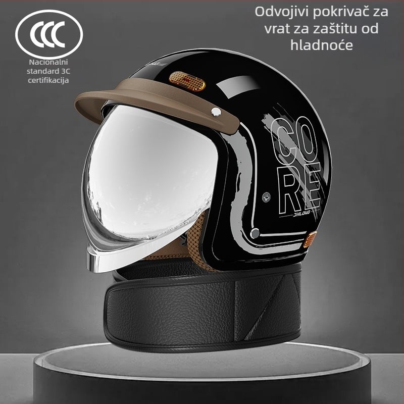 Kaciga za električni motocikl s nacionalnom standardnom certifikacijom, unisex, zimski stil šala oko vrata