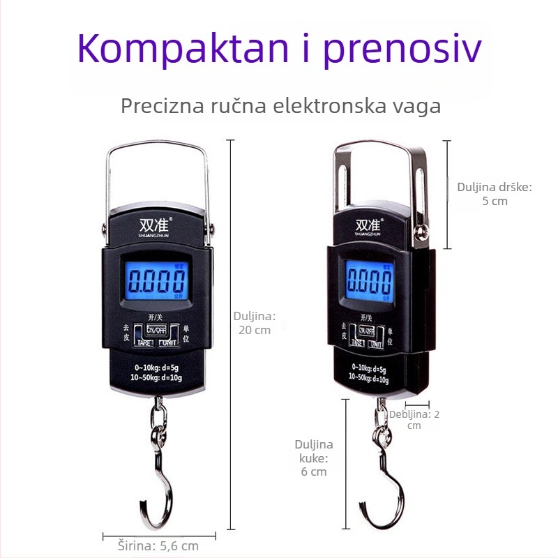 A08 50 kg ručna digitalna vaga za prtljagu – prenosna mini vaga visoke preciznosti