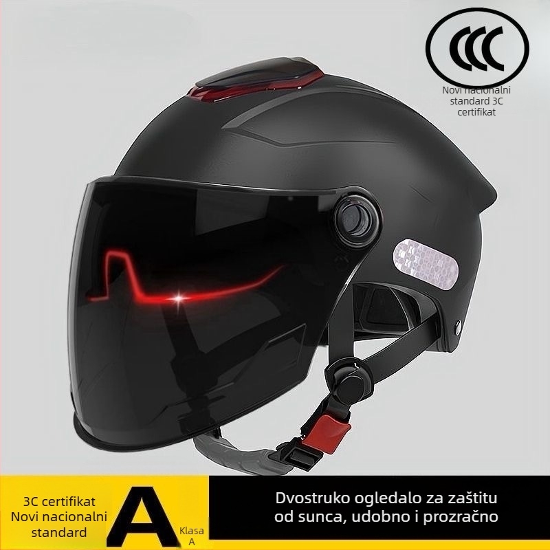 2025 nova ljetna kaciga za električni motocikl s dvostrukim vizirima, unisex, za sve sezone