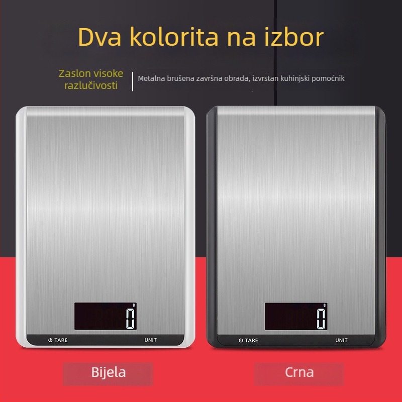 Changxie CX-518 nehrđajući čelični kuhinjski vaga, vaga za prehranu i pečenje, preciznost 5 kg/1 g, kapacitet 10 kg
