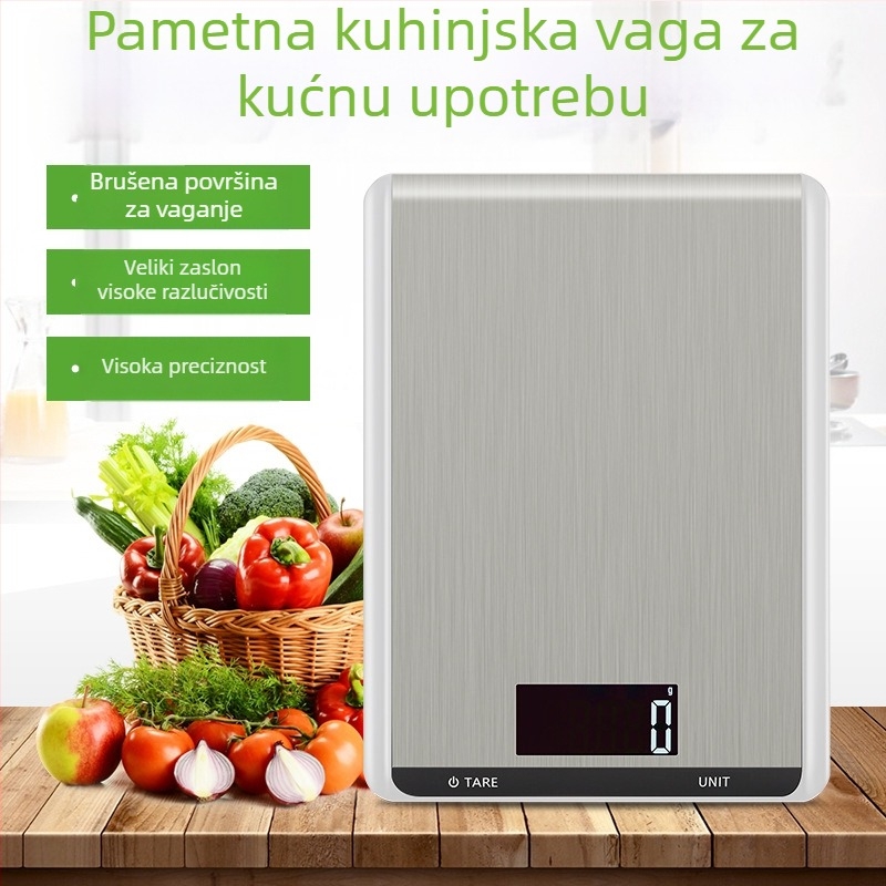 Changxie CX-518 nehrđajući čelični kuhinjski vaga, vaga za prehranu i pečenje, preciznost 5 kg/1 g, kapacitet 10 kg