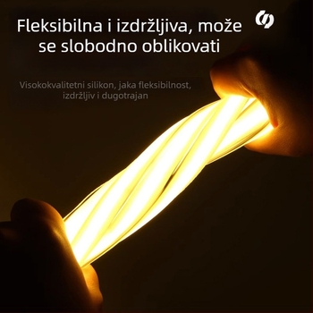 COB LED trak 220V za unutarnju upotrebu – spavaća soba, noćni ormarić, dnevni boravak, pozadina televizora na zidu, napajanje iz utičnice, atmosfersko osvjetljenje