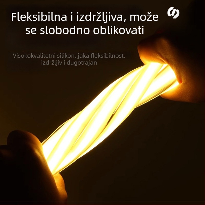 COB LED trak 220V za unutarnju upotrebu – spavaća soba, noćni ormarić, dnevni boravak, pozadina televizora na zidu, napajanje iz utičnice, atmosfersko osvjetljenje