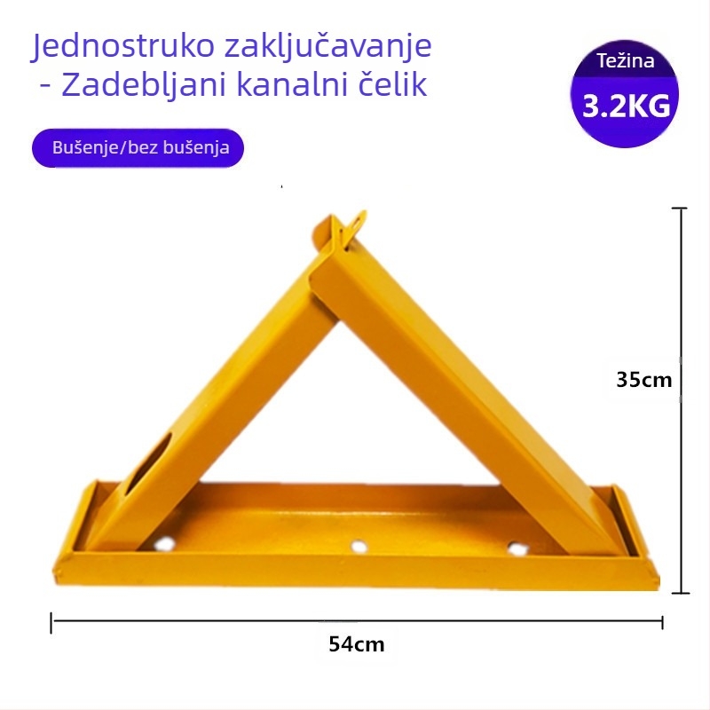 Keding Shield Podni blok za parkiranje, čvrsti protiv sudara, trokutasti sigurnosni blok za parkiranje