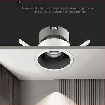 Ugrađena LED spot svjetiljka za dnevni boravak, ugrađeni stropni downlight, anti-glare, COB wall washer s 75 rupa