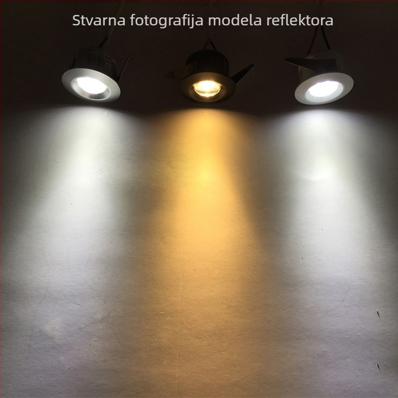 LED mini spot svjetlo 1W, Bull's Eye dizajn, stropna svjetiljka za vitrine i nakit, otvor 3,5 cm
