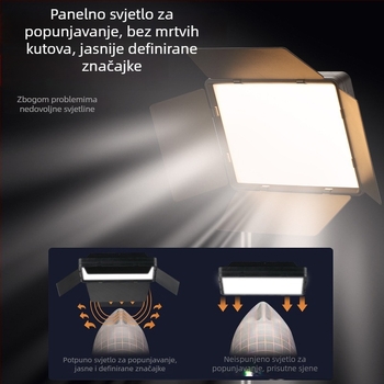 LED plosnata rasvjeta za popunjavanje za fotografiju u unutrašnjosti i vanjske, rasvjeta za livestream i šminku, podesiva