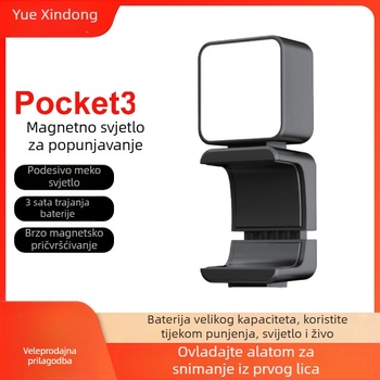 Magnetno svjetlo za dopunu za DJI Pocket 3 – Proširiva dopuna za akcijsku kameru, prijenosno osvjetljenje za fotografiju
