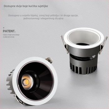 Ugrađena COB downlight s uskim okvirom, anti-glare, wall-washer rasvjeta za dnevni boravak