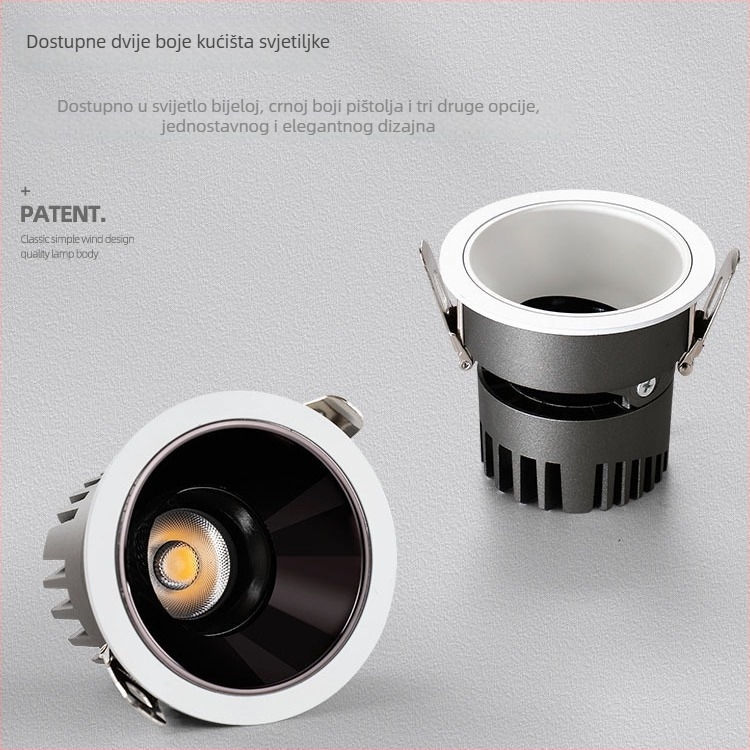 Ugrađena COB downlight s uskim okvirom, anti-glare, wall-washer rasvjeta za dnevni boravak