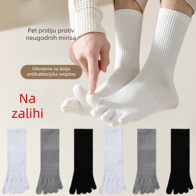Čarape s pet prstiju za muškarce i žene, srednja dužina, odvojeni prsti, upijaju znoj, za sve sezone