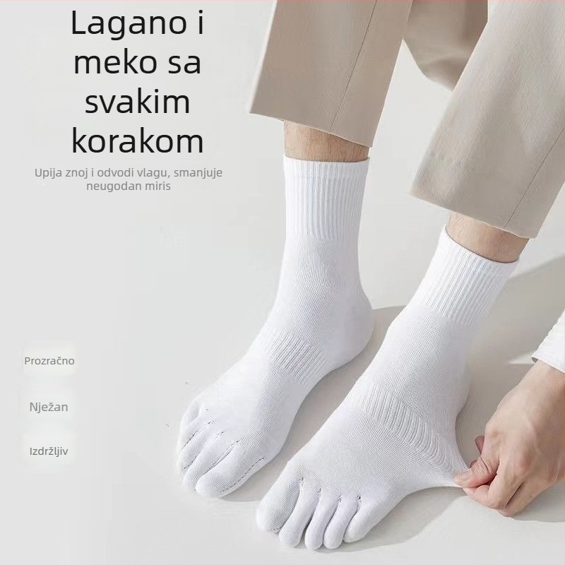 Čarape s pet prstiju za muškarce i žene, srednja dužina, odvojeni prsti, upijaju znoj, za sve sezone