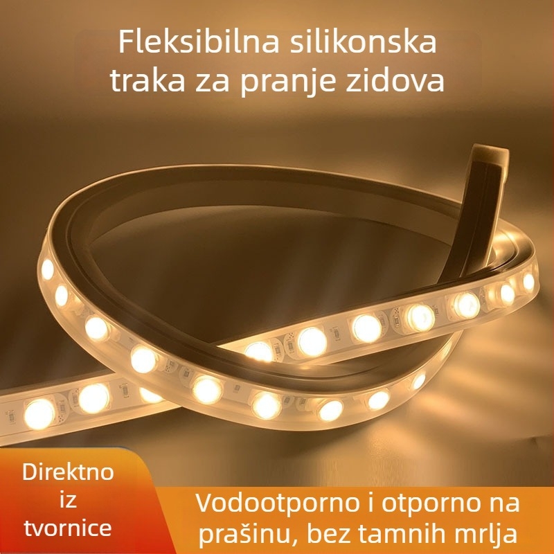 Silikonski LED trak za vanjsku upotrebu, vodootporan, 24V, fleksibilan, dimabilan, visoka svjetlost