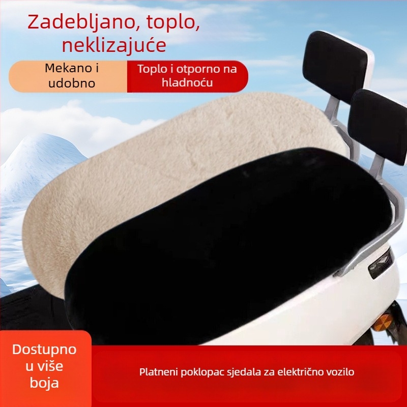 Topli plišani navlaka za sjedalo električnog motocikla, univerzalna za sve sezone