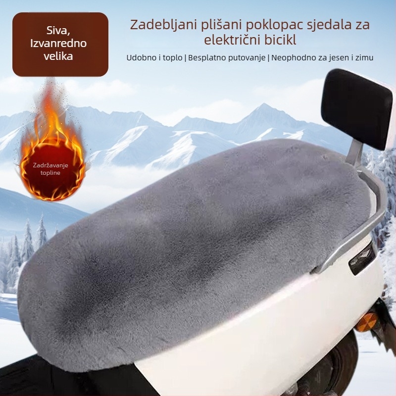 Topli plišani navlaka za sjedalo električnog motocikla, univerzalna za sve sezone