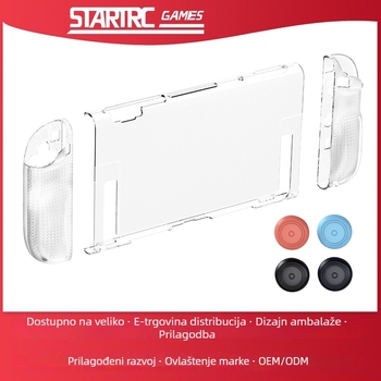 Switch 2 zaštitno kućište s odvojenim kućištem kontrolera i PC srednjim okvirom, prozirni zaštitni omotač, prijenosno