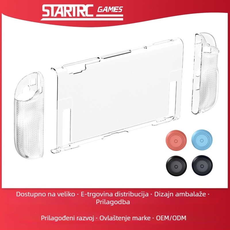 Switch 2 zaštitno kućište s odvojenim kućištem kontrolera i PC srednjim okvirom, prozirni zaštitni omotač, prijenosno