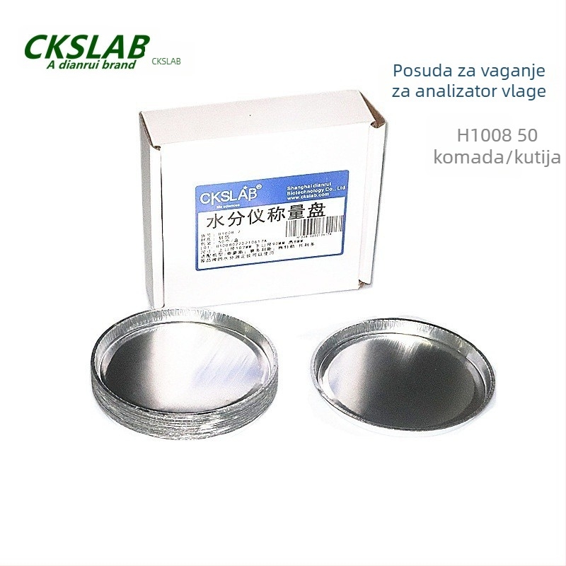 CKSLAB posuda za mjerenje vlage, aluminijska posuda za vaganje, 90 mm, 50 kom./kutija, H1008