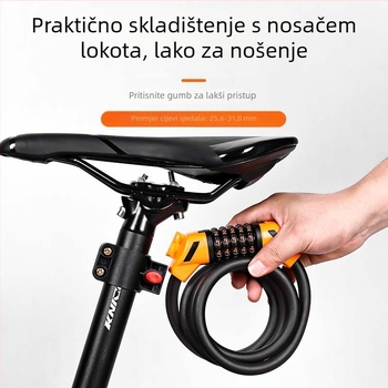 Zamka za planinski bicikl s kodnim mehanizmom protiv krađe, prenosni čelični kabel za električne bicikle, dodaci za bicikl