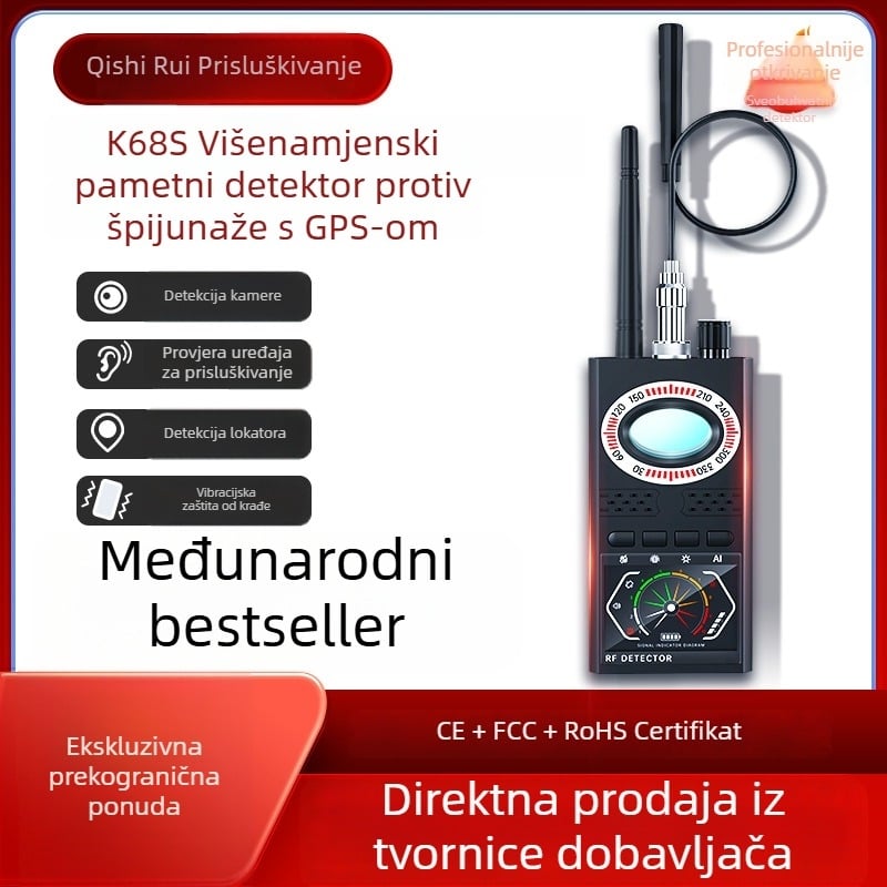 K68S Detektor skrivenih kamera s GPS-om – protiv špijuna, protiv prisluškivanja i protiv praćenja